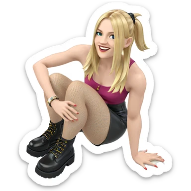 blonde girl in stylish outfit sticker