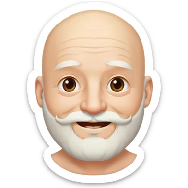 Older man with bald head and long bushy beard. He is very happy  sticker