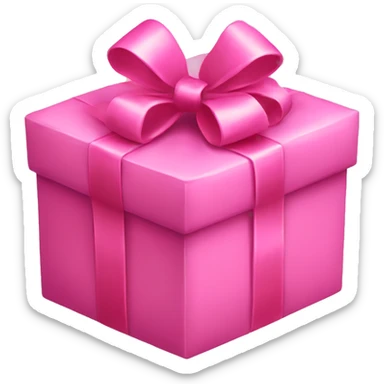 pink gift with a bow sticker