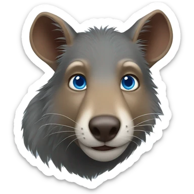 An agouti wolf with blue eyes sticker