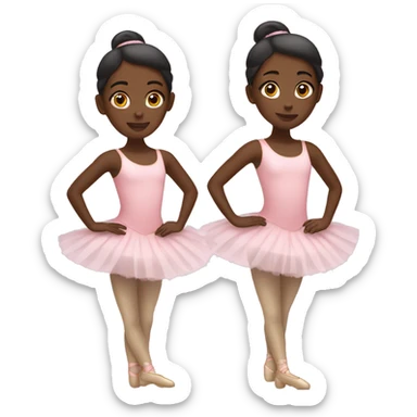 Black girl ballerina in second positions  sticker