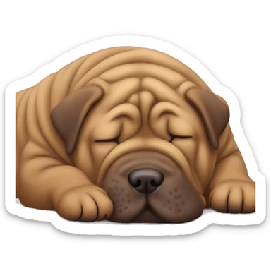 One Chocolate Shar Pei sleeping sticker