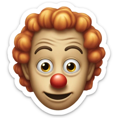 Clown rolling eyes with his hand on his face aggravated sticker