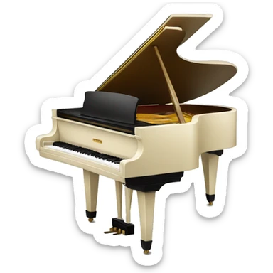 Cream grand piano  sticker
