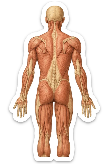 corpo umano anatomico con schiena piatta sticker