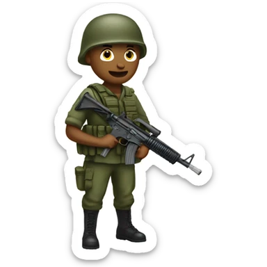 Soldier with m16 sticker