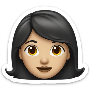 female Memoji with dark hair sticker