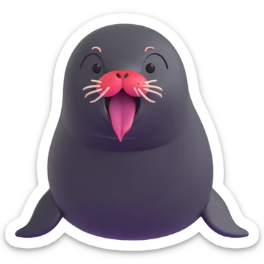 cute fur seal sticking out its tongue sticker