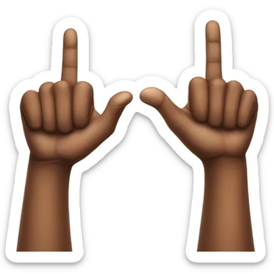 Four fingers up thumb down one hand back of hand sticker