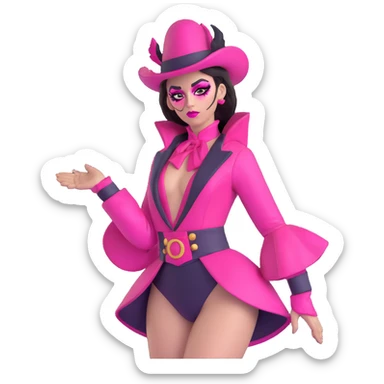Chappell Roan with bold pink makeup and dramatic stage outfit sticker