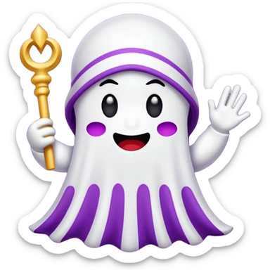 pirulito fantasma roxo e branco sticker