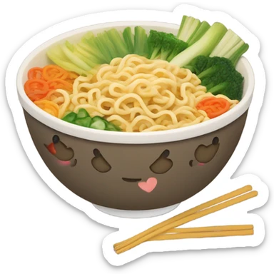 Ramen noodles with hearts sticker