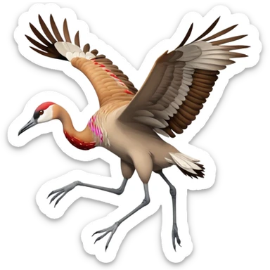 Sandhill crane bird flying sticker