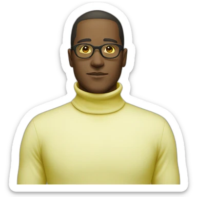 turtleneck glasses yellow man sticker