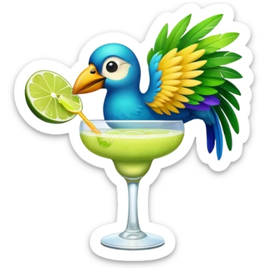 bird having margarita sticker