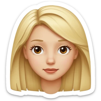 Blonde girl squinting to the side sticker