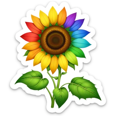 Rainbow sunflower sticker