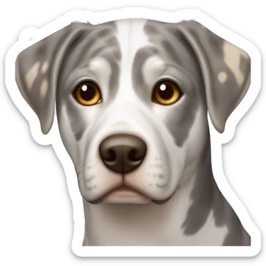 White grey and light brown catahoula brown eyes sticker