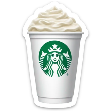 white starbucks with cream sticker