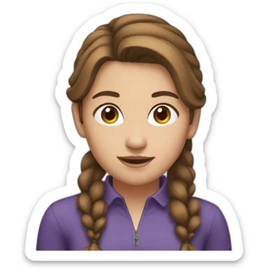 girl with brown hair in a ponytail sticker