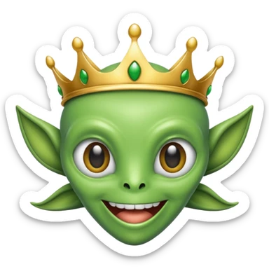 Alien con corona de rey sticker