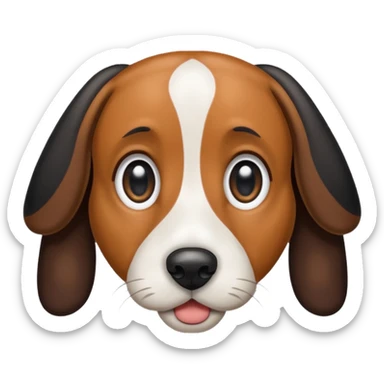 Cute black white and brown hound dog with big eyes sticker