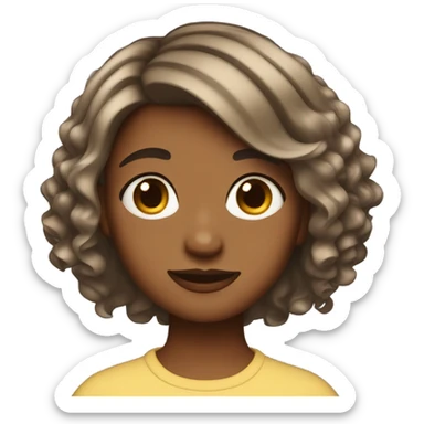 Girl with layer cut cute clips sticker