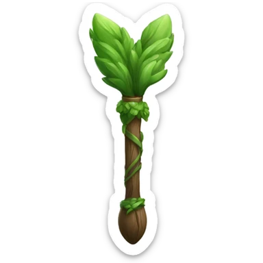 druid staff with green top sticker