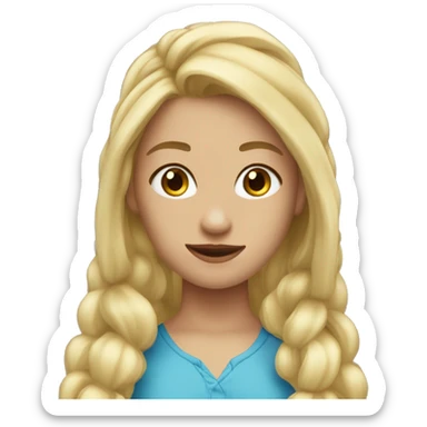 long blonde ponytail thin light skin with small eyes eyes close together sticker