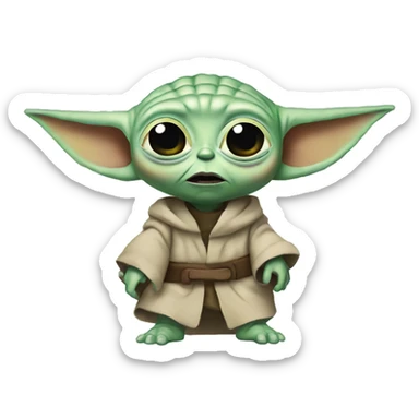 Baby yoda with Rick and Morty  sticker