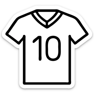 Soccer jersey with number sticker