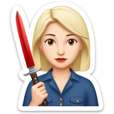 Kind Woman with knife sticker