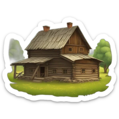 Old latvian farmstead sticker