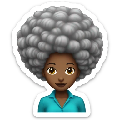 Black girl wearing an afro sticker