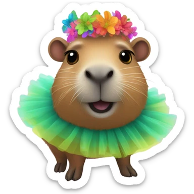  Capybara wearing a tutu sticker