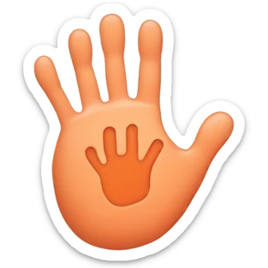 Hand print on a peach  sticker