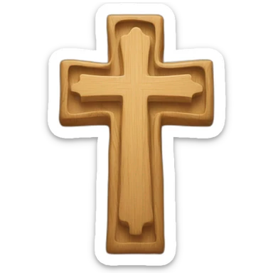 simple coptic cross in light wood sticker