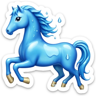 Water Horses run With drops  sticker