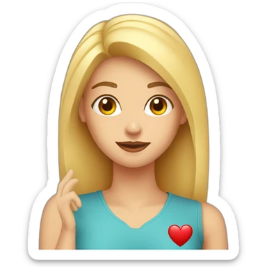 Mujer rubia con corazón en las manos sticker