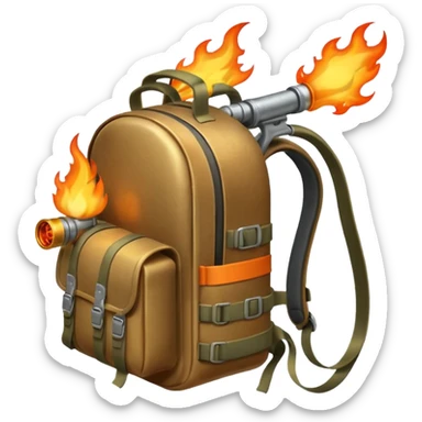 flame thrower with backpack sticker
