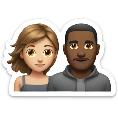 half body of guy behind girl sticker