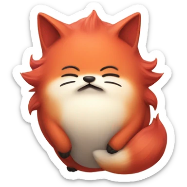Red kitsune blobfish sticker