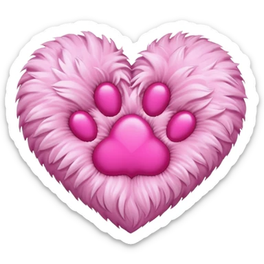Paw heart sticker
