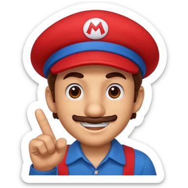 mario sacando el dedo de enmedio  sticker