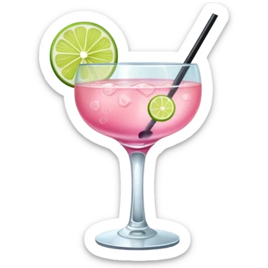 pink cocktail in a mini glass sticker