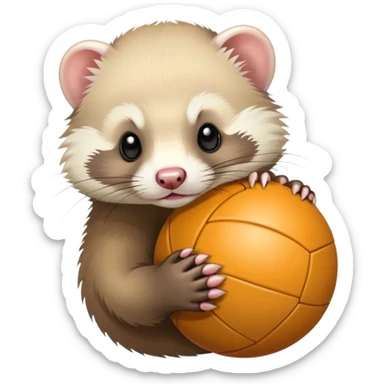 Ferret stealing ball sticker