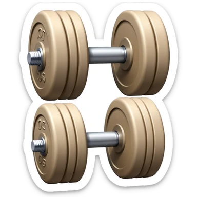 beige dumbbell, fitness equipment sticker