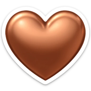 heart with a metallic copper finish sticker