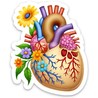 Digestive system with flowers sticker