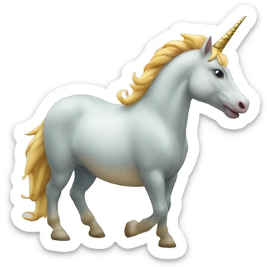 Une licorne qui a deux pattes et une queue de poisson à l’arrière  sticker